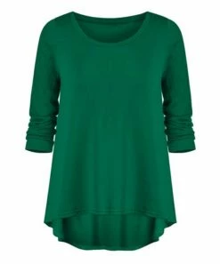 Wholesale 🤩 UDEAR Dark Green Hi-Low Scoop Neck Top - 👩 Women ✔️