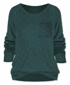 Buy 🧨 UDEAR Heather Blackish Green Pocket Raglan Top - 👩 Women 👏