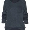 Buy 🔔 UDEAR Heather Navy Pocket Raglan Top - 👩 Women 😀