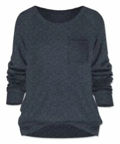 Buy 🔔 UDEAR Heather Navy Pocket Raglan Top - 👩 Women 😀