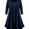 Best Pirce ⌛ UDEAR Navy Velvet Swing Tunic - Plus 😍