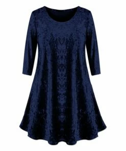 Best Pirce ⌛ UDEAR Navy Velvet Swing Tunic - Plus 😍
