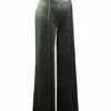 Promo 🎁 UDEAR Olive Green Front-Seam Velvet Wide-Leg Pants - Plus 😉