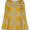 Best Sale 👍 UDEAR Cream & Yellow Buffalo Check Button-Accent Poncho - 👩 Women ⌛