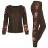 Cheap 🔥 UDEAR Rose Pink & Dark Coffee Cheetah Long-Sleeve Top & Joggers - 👩 Women ❤️