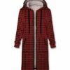 Best reviews of 🛒 UDEAR Red & Black Plaid Pocket Longline Hoodie - 👩 Women 🤩