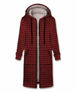 Best reviews of ๐ UDEAR Red & Black Plaid Pocket Longline Hoodie - ๐ฉ Women ๐คฉ