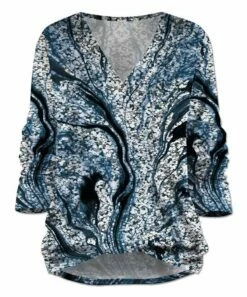 Best reviews of 🎉 UDEAR Black & White Abstract V-Neck Hi-Low Top - 👩 Women 😍