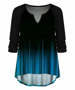 Flash Sale ✔️ UDEAR Black & Blue Ombré Hi-Low Notch-Neck Top - Plus 👏