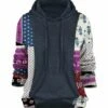 Best Pirce 🤩 UDEAR Rose Red & Heather Navy Floral Patchwork Hoodie - 👩 Women 😉