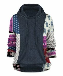 Best Pirce 🤩 UDEAR Rose Red & Heather Navy Floral Patchwork Hoodie - 👩 Women 😉
