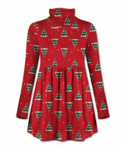 Coupon ๐งจ UDEAR Red & Green ๐ Christmas Tree Long-Sleeve Turtleneck Tunic - Plus ๐