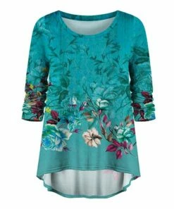 Best deal 😍 UDEAR Rose Red & Teal Floral Hi-Low Top - 👩 Women 😀