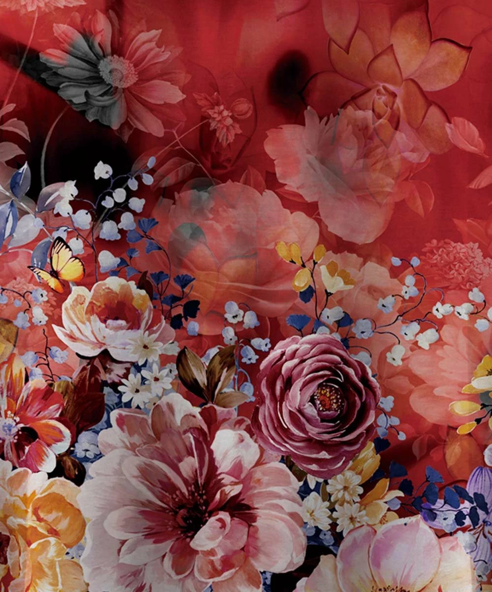 Brand new ๐ UDEAR Pink & Red Floral Hi-Low Top - Plus ๐ - Image 2