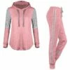 Promo 😍 UDEAR Light Gray & Light Heather Pink Stripe Hoodie & Joggers - 👩 Women 🎉