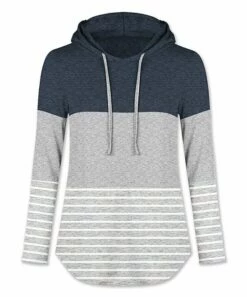 Best deal 😉 UDEAR Light Gray & Heather Navy Stripe Hoodie - 👩 Women 👏