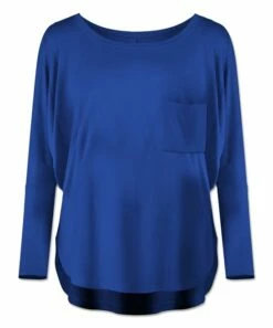 Discount ✨ UDEAR Sapphire Blue Pocket Long-Sleeve Dolman Top - 👩 Women 💯