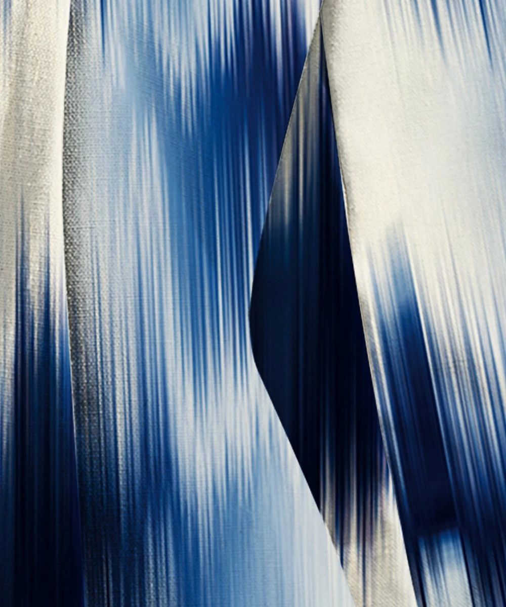 Deals โค๏ธ UDEAR White & Blue Abstract Brushstroke Shawl-Collar Open Blazer - Plus ๐คฉ - Image 2