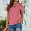 Best deal 🧨 UDEAR Heather Pink Ruffle-Accent Short-Sleeve Top - 👩 Women 🧨