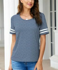 Best reviews of ❤️ UDEAR Light Heather Blue Varsity Top - Plus 🌟