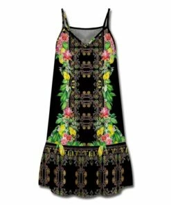 Flash Sale 🎉 UDEAR Green & Red Floral Fruit Ruffle-Hem Sleeveless 👗 Dress - Plus 🌟