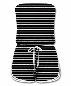 Outlet 🛒 UDEAR Black & White Stripe Strapless Blouson Romper - Plus 😀