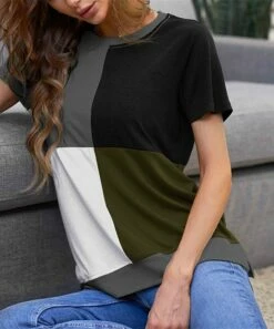 New 🤩 UDEAR Dark Gray & Black Color Block Short-Sleeve Top - Plus 🎁