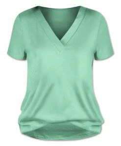 Best Pirce ✔️ UDEAR Light Green V-Neck Short-Sleeve Tee - Plus 😉
