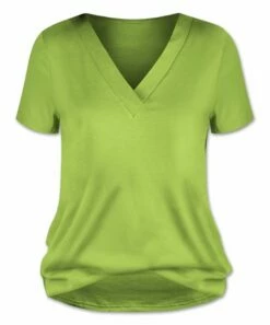 New 🎉 UDEAR Grass Green V-Neck Short-Sleeve Tee - 👩 Women ✔️
