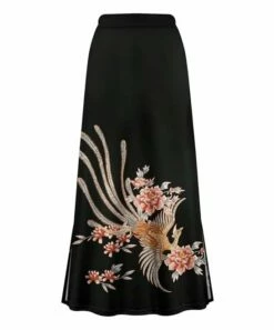 Best deal 😉 UDEAR Black & Red Floral Maxi 👗 Skirt - Plus 🤩