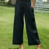 Best deal 🎁 UDEAR Black Smocked Wide-Leg Pants - 👩 Women 🎁