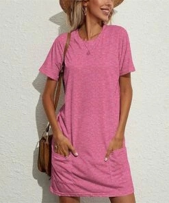 Outlet 🤩 UDEAR Heather Pink Pocket 👗 Dress - Plus 🧨