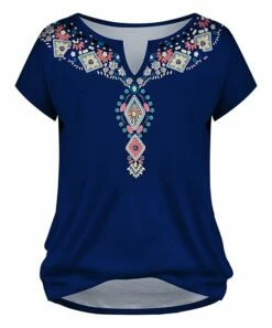 Discount 🧨 UDEAR Navy & Pink Floral Short-Sleeve Notch Neck Top - Plus 😉