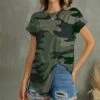 Wholesale 👏 UDEAR Green Camo Asymmetrical-Hem Crewneck Top - Plus ✨