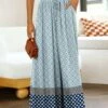 Wholesale 😀 UDEAR Light Blue & Navy Geometric Plaid Palazzo Pants - Plus 🥰
