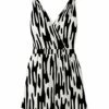 Discount 👍 UDEAR Black & White Abstract Sleeveless Romper - 👩 Women ⌛
