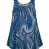 Cheap ⌛ UDEAR Blue & White Abstract Wave Scoop Neck Tank - Plus 🛒