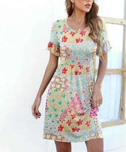 Flash Sale 😍 UDEAR Red & Pink Floral 👗 Dress - 👩 Women 🧨