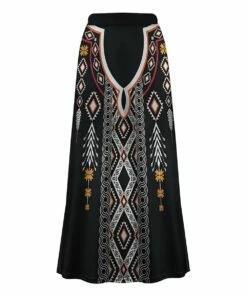 Promo 👏 UDEAR Black & White Geometric Maxi 👗 Skirt - Plus 🎉