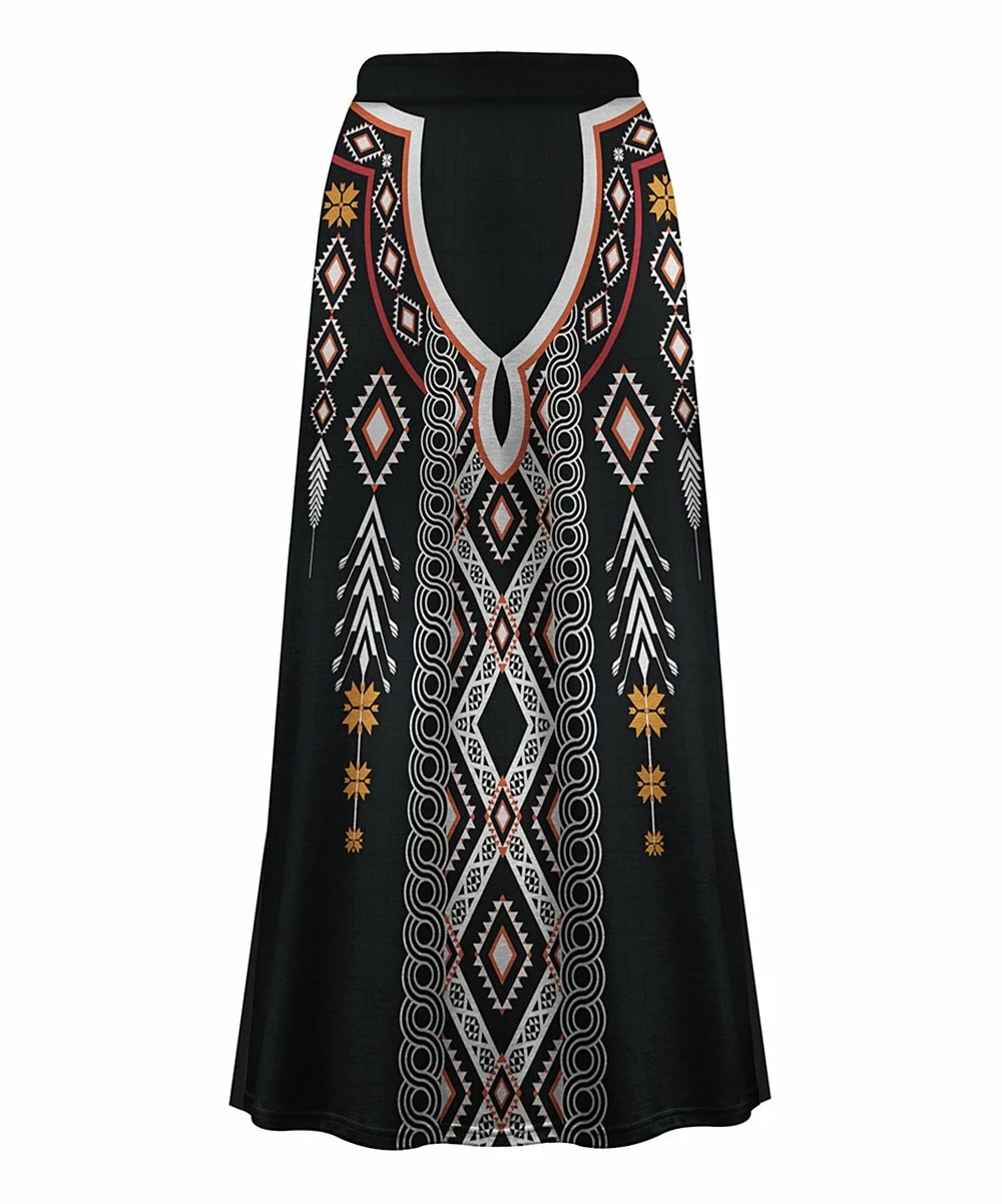 Promo 👏 UDEAR Black & White Geometric Maxi 👗 Skirt - Plus 🎉