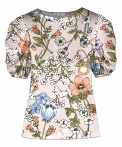 Outlet 🌟 UDEAR White & Green Floral Puff-Sleeve Top - 👩 Women 😀