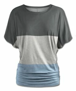 Best reviews of ✨ UDEAR Light Gray & Dark Gray Color Block Side-Ruched Dolman Top - 👩 Women & Plus ⌛