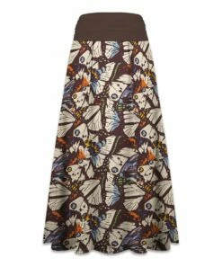 Discount ⭐ UDEAR Orange & Cream Butterfly Maxi 👗 Skirt - 👩 Women 😉