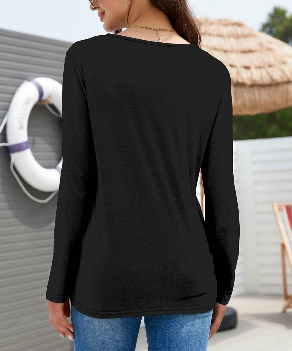 Cheap โค๏ธ UDEAR Black & Yellow Floral V-Neck Top - ๐ฉ Women ๐ - Image 2