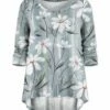 Buy ❤️ UDEAR White & Gray Green Floral Hi-Low Top - Plus 🛒