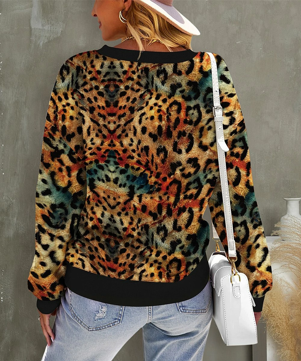 New ๐ฏ UDEAR Orange & Black Leopard Long-Sleeve Top - ๐ฉ Women & Plus ๐ - Image 2