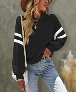 Cheapest 🎉 UDEAR Black & White Stripe Crewneck Top - 👩 Women & Plus 🥰
