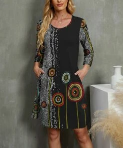 Budget ๐ฅ UDEAR Red & Black Abstract Pocket Scoop Neck ๐ Dress - ๐ฉ Women ๐