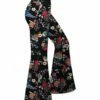 Buy ✔️ UDEAR Black & Green Floral Flare Pants - 👩 Women 🧨