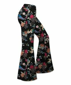 Buy ✔️ UDEAR Black & Green Floral Flare Pants - 👩 Women 🧨